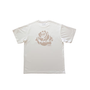 CREAM OVERSIZE T-SHIRT WITH BEIGE LOGO PRINTED